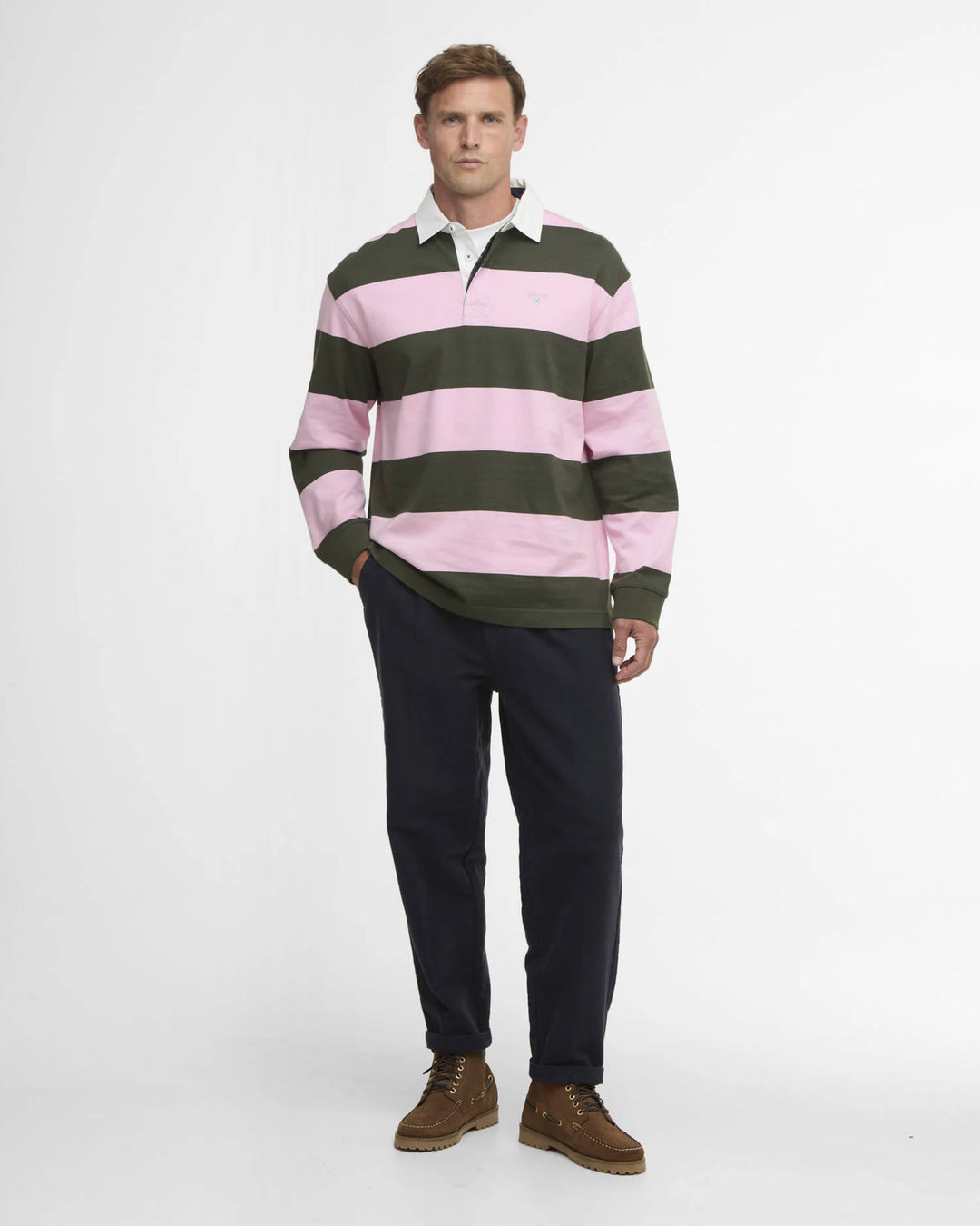 Barbour Men's Broome Rugby Shirt: Pink