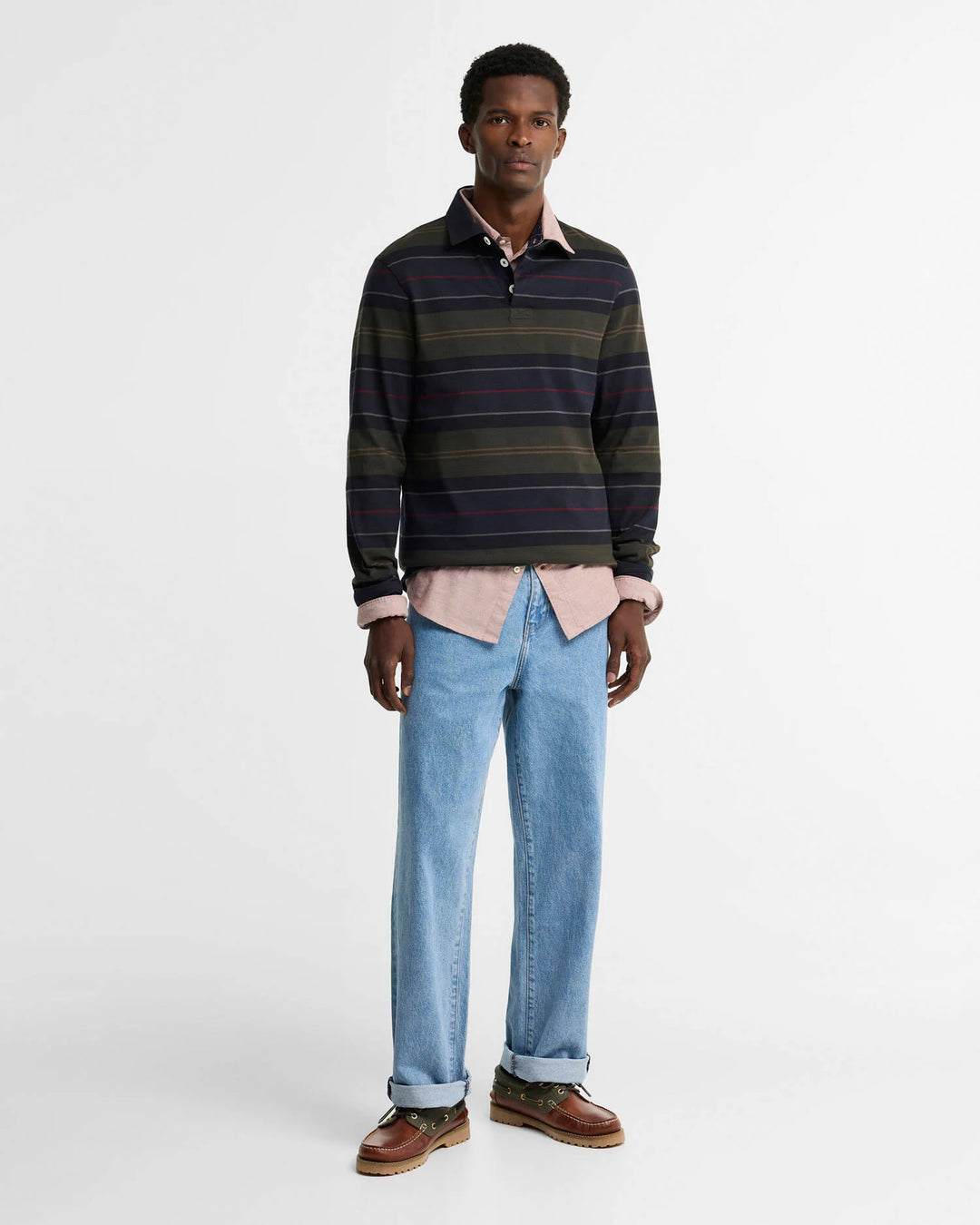 Barbour Frith Striped Rugby Shirt: Navy