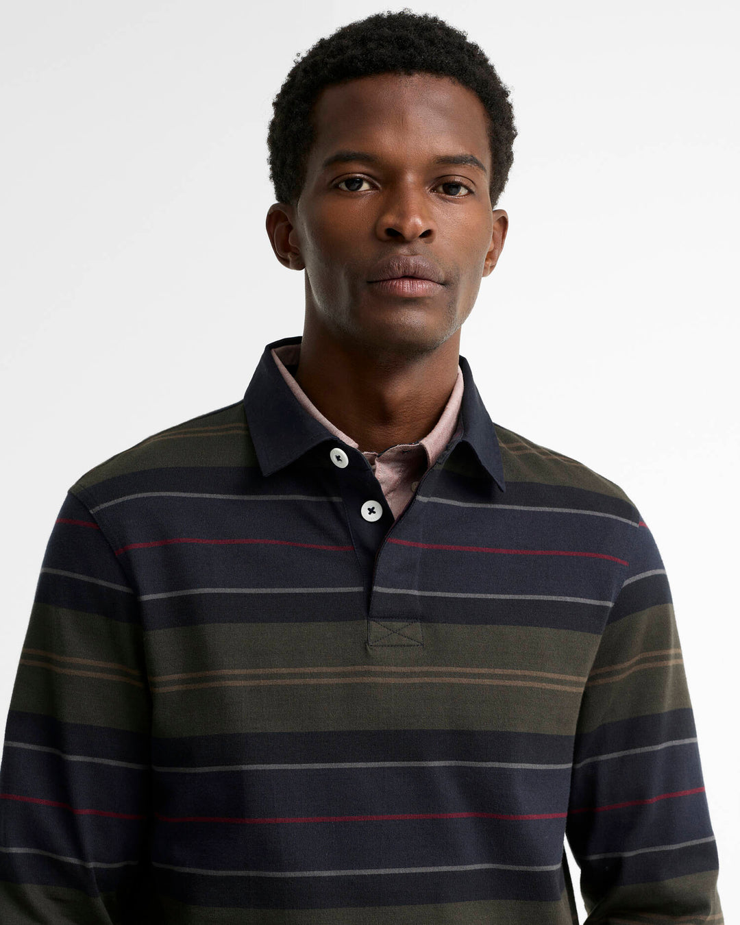 Barbour Frith Striped Rugby Shirt: Navy
