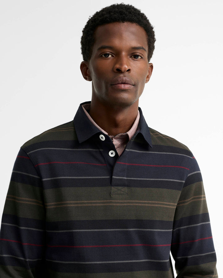 Barbour Frith Striped Rugby Shirt: Navy