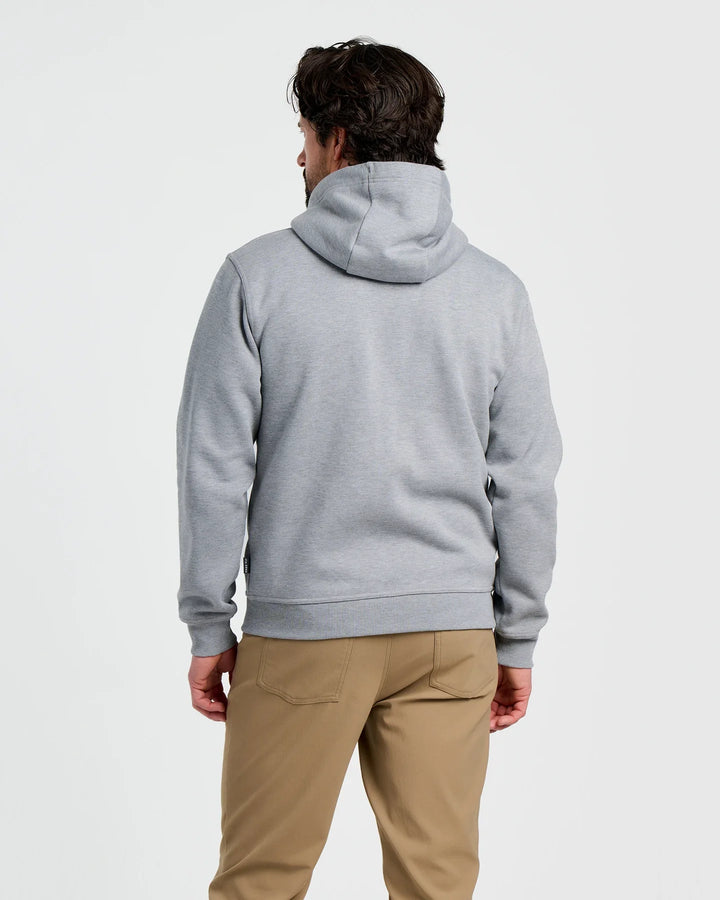 Free Fly Men's Bamboo Northcoast Fleece Pullover Hoodie: Heather Grey