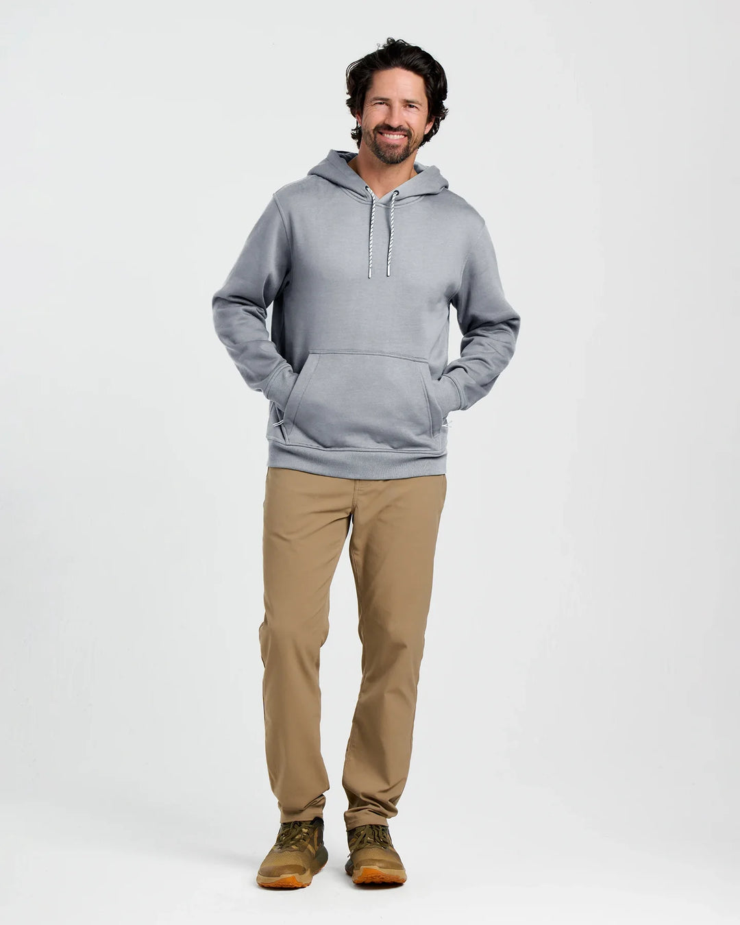 Free Fly Men's Bamboo Northcoast Fleece Pullover Hoodie: Heather Grey