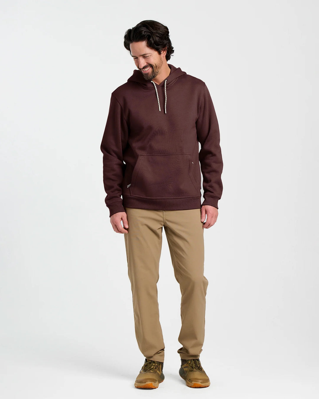 Free Fly Men's Bamboo Northcoast Fleece Pullover Hoodie: Chestnut