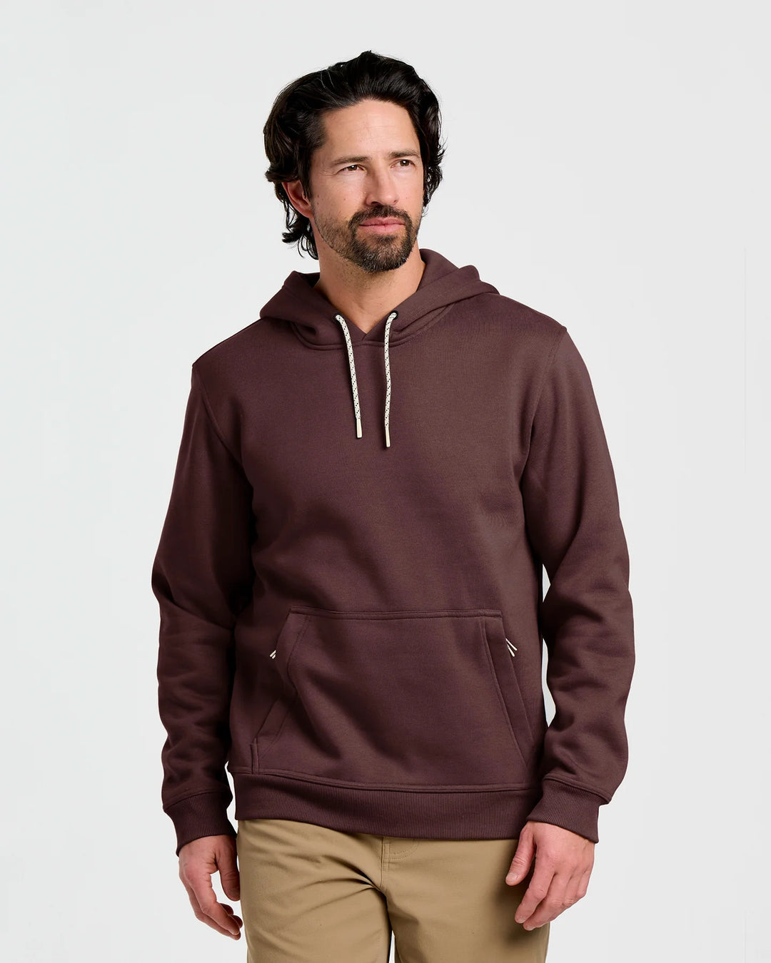 Free Fly Men's Bamboo Northcoast Fleece Pullover Hoodie: Chestnut