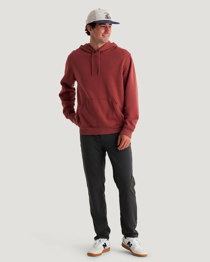 Free Fly Men's Bamboo Northcoast Fleece Pullover Hoodie: Red Currant