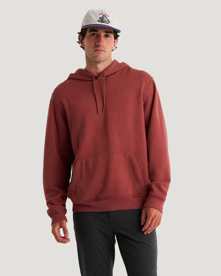 Free Fly Men's Bamboo Northcoast Fleece Pullover Hoodie: Red Currant