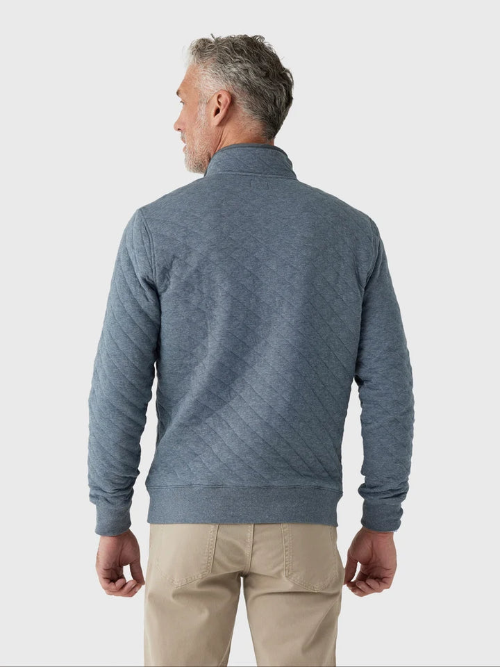 Faherty Epic Quilted Fleece Pullover: Crystal Creek Heather