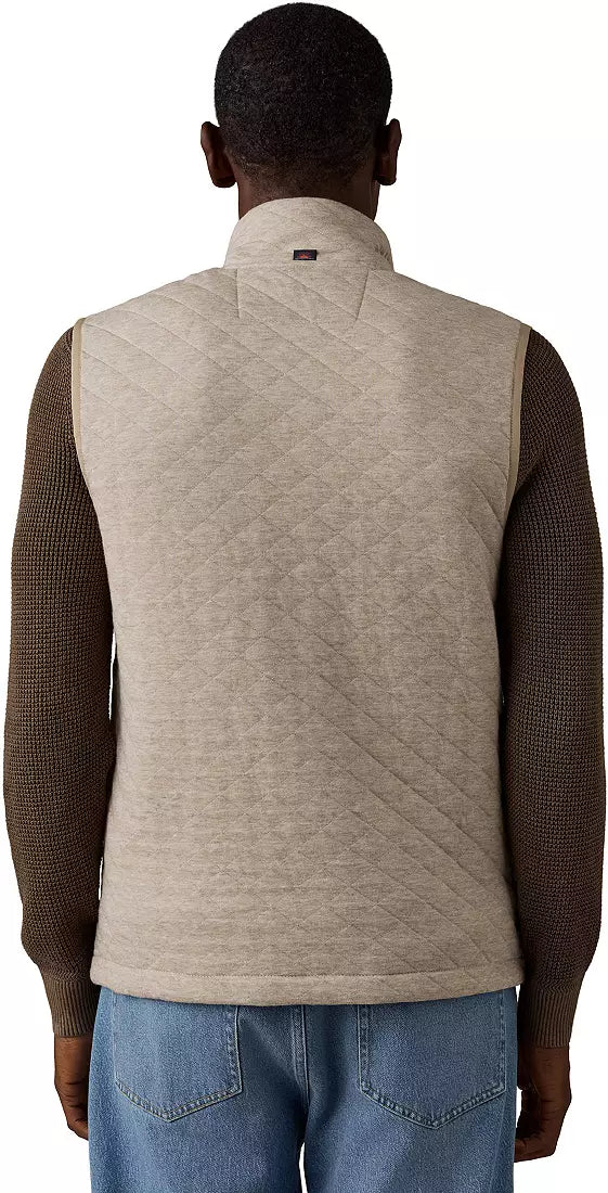 Faherty Epic Quilted Fleece Vest: Oatmeal Melange