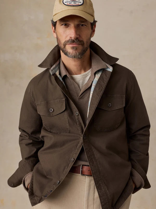 Faherty Stretch Blanket Lined CPO: Coast Brown