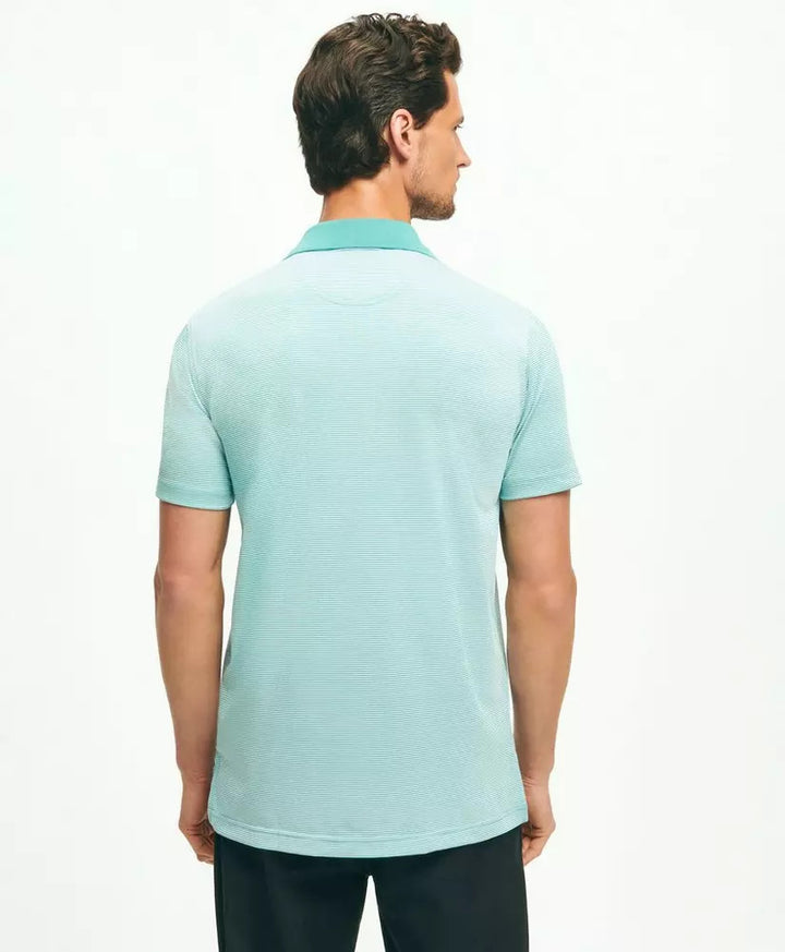 Brooks Brothers Performance Series Micro Stripe Jersey Polo Shirt: Green