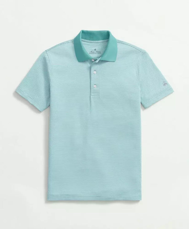 Brooks Brothers Performance Series Micro Stripe Jersey Polo Shirt: Green