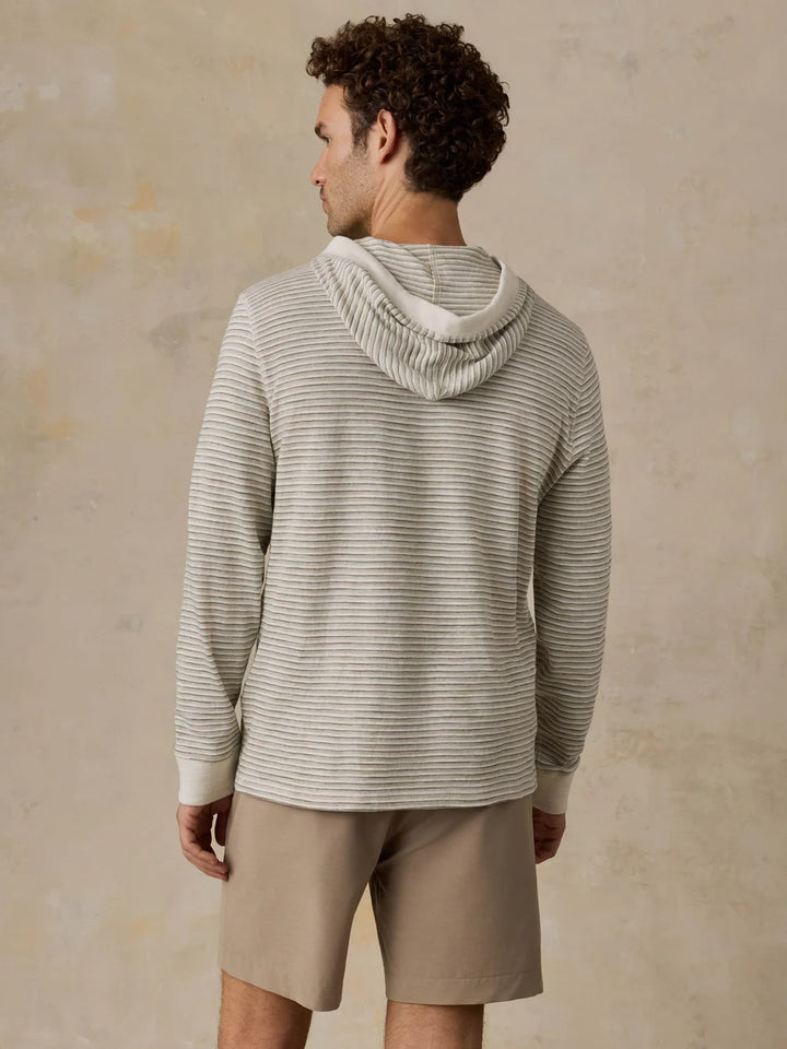 Faherty Men's Sunwashed Slub Hoodie: Cedar Falls Stripe