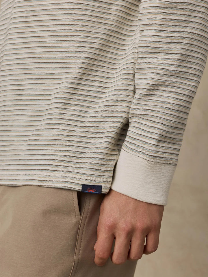 Faherty Men's Sunwashed Slub Hoodie: Cedar Falls Stripe