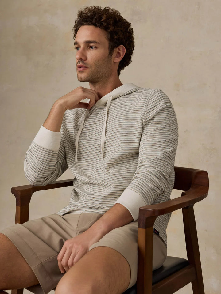 Faherty Men's Sunwashed Slub Hoodie: Cedar Falls Stripe
