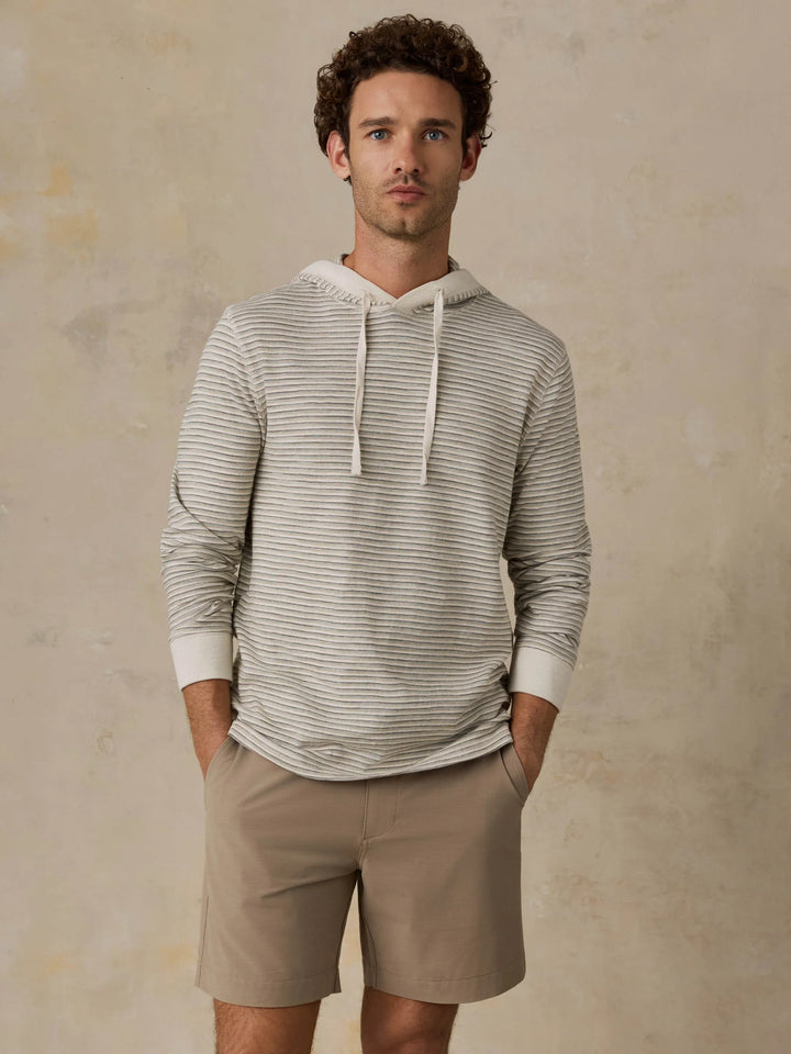 Faherty Men's Sunwashed Slub Hoodie: Cedar Falls Stripe