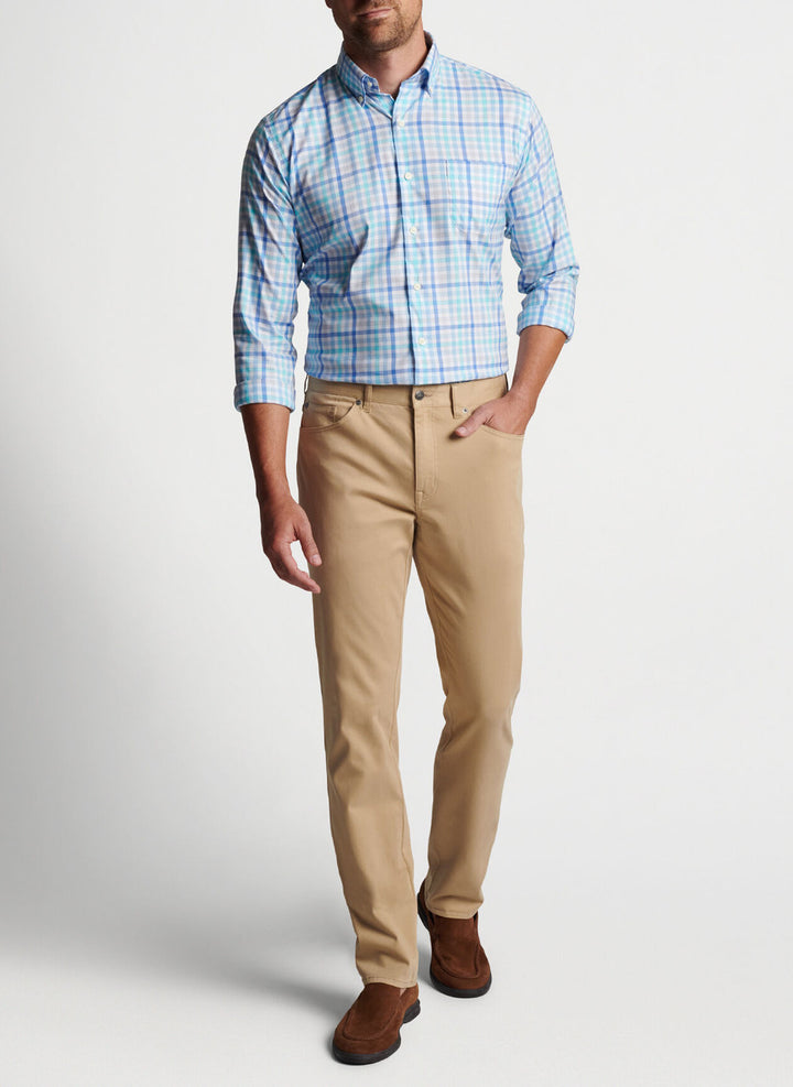 Peter Millar Walker Cotton-Stretch Sport Shirt: Maritime