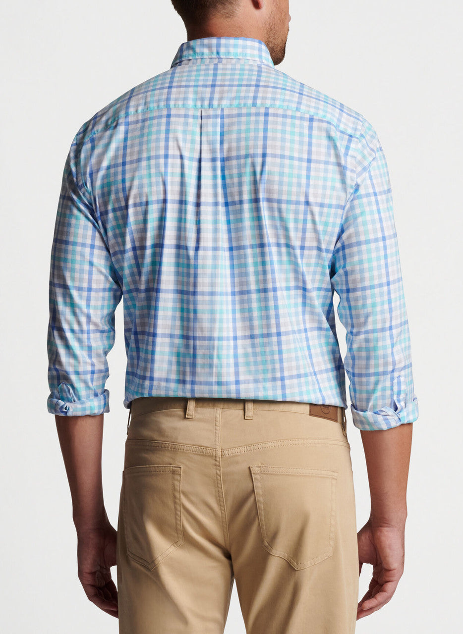 Peter Millar Walker Cotton-Stretch Sport Shirt: Maritime