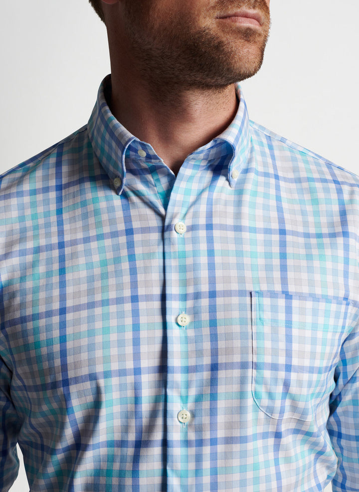 Peter Millar Walker Cotton-Stretch Sport Shirt: Maritime