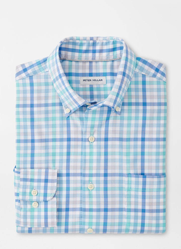 Peter Millar Walker Cotton-Stretch Sport Shirt: Maritime