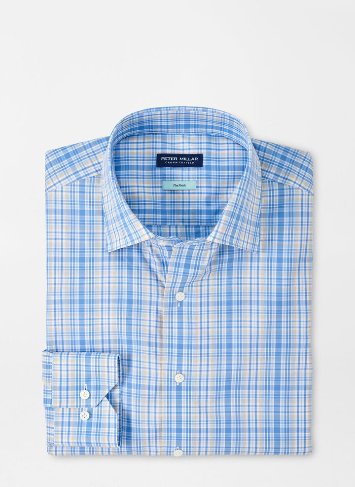 Peter Millar Crown Crafted Beechers Cotton Sport Shirt: Blue Frost