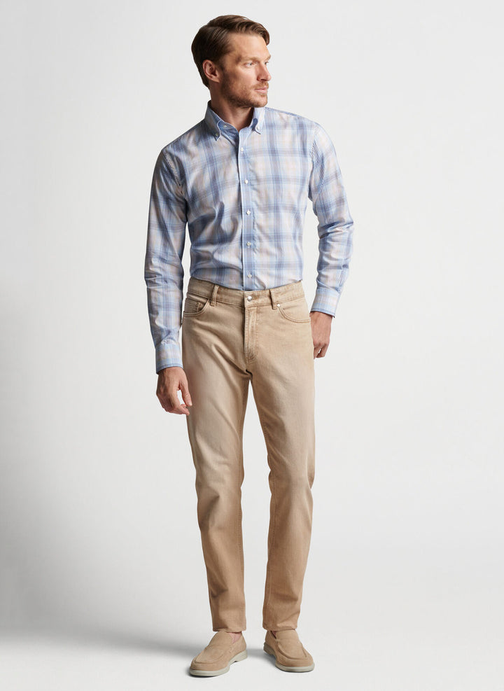 Peter Millar Devon Cotton Sport Shirt: Channel Blue