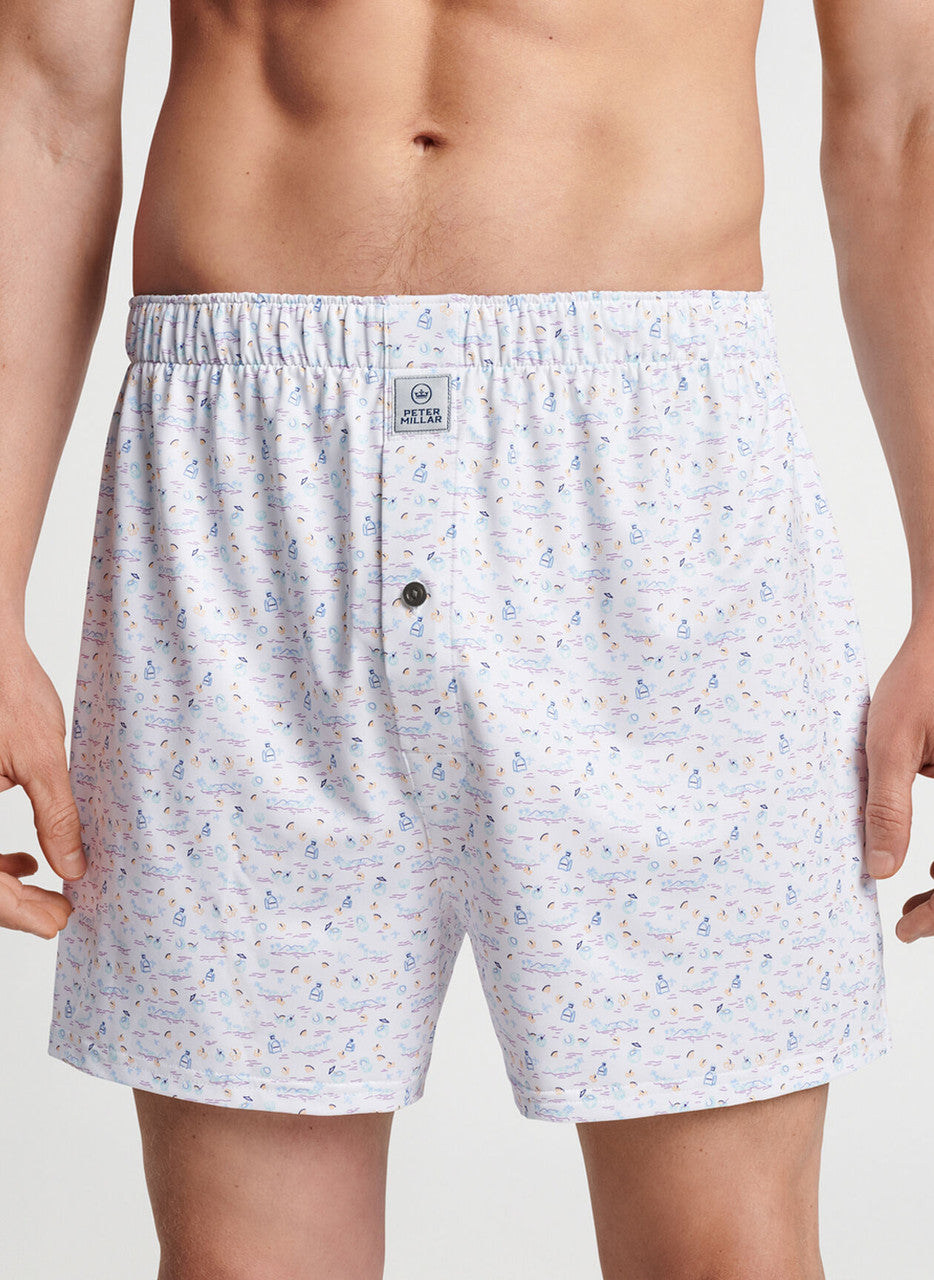 Peter Millar 5 O'Clock in Fiji Performance Boxer Short: White