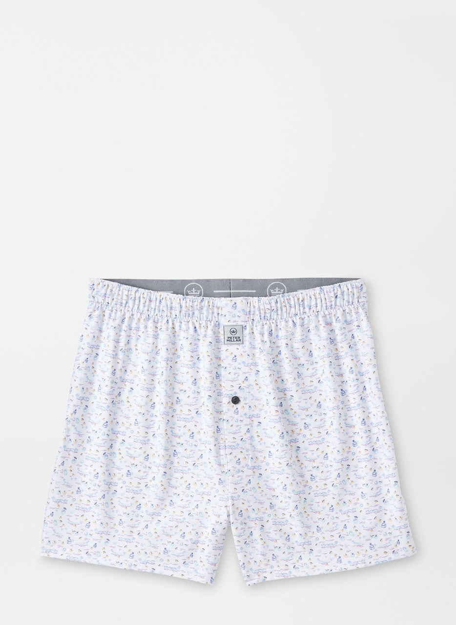 Peter Millar 5 O'Clock in Fiji Performance Boxer Short: White