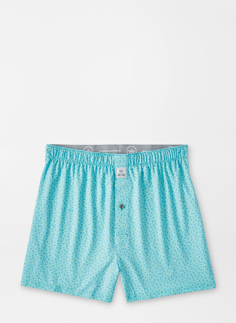 Peter Millar Birdie Time Performance Boxer Short: Cabana Blue