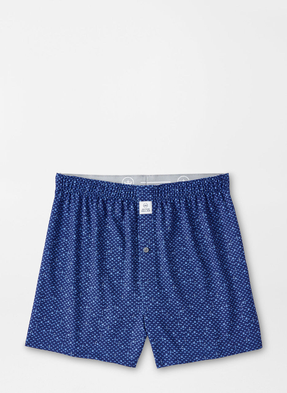 Peter Millar Whiskey Sour Performance Boxer Short: Sport Navy