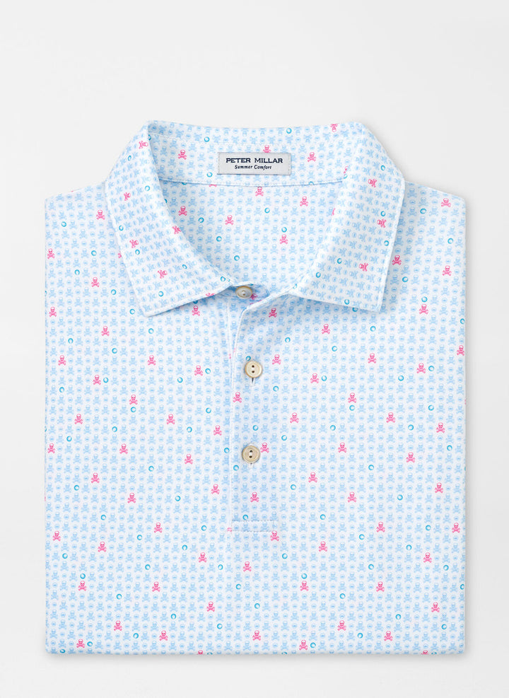 Peter Millar Skull in One Performance Jersey Polo: White