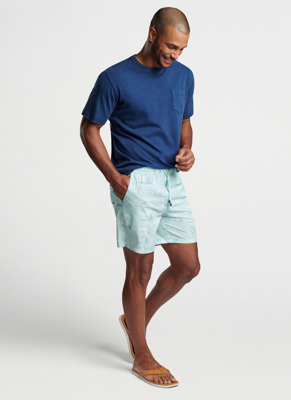 Peter Millar Postcards From Italy Swim Trunk: Capri Breeze