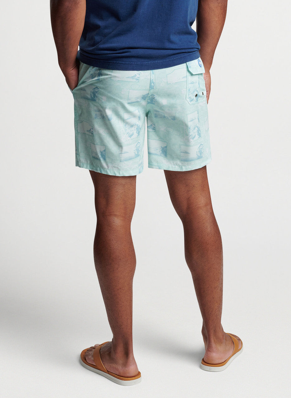 Peter Millar Postcards From Italy Swim Trunk: Capri Breeze