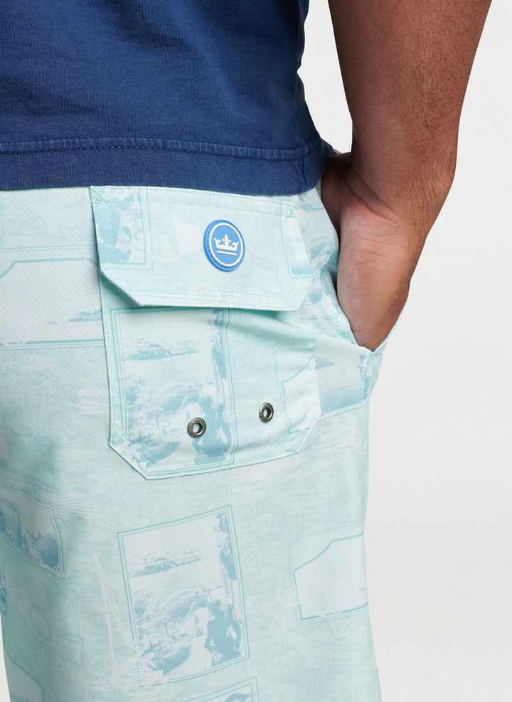 Peter Millar Postcards From Italy Swim Trunk: Capri Breeze