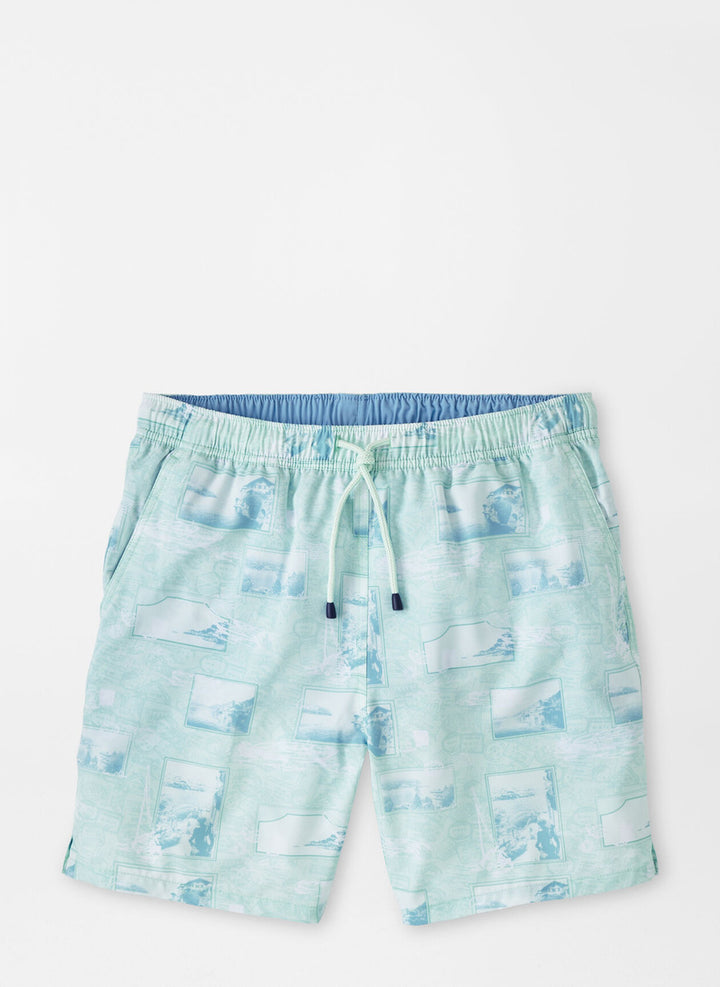 Peter Millar Postcards From Italy Swim Trunk: Capri Breeze