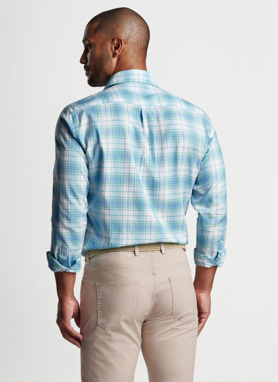 Peter Millar Lynden Summer Soft Cotton Sport Shirt: Cloud