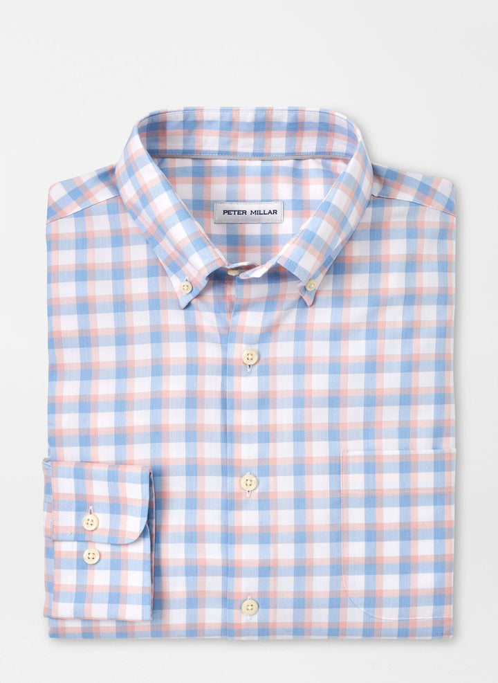 Peter Millar Wilkeson Crown Lite Cotton Stretch Sport Shirt: Larkspur