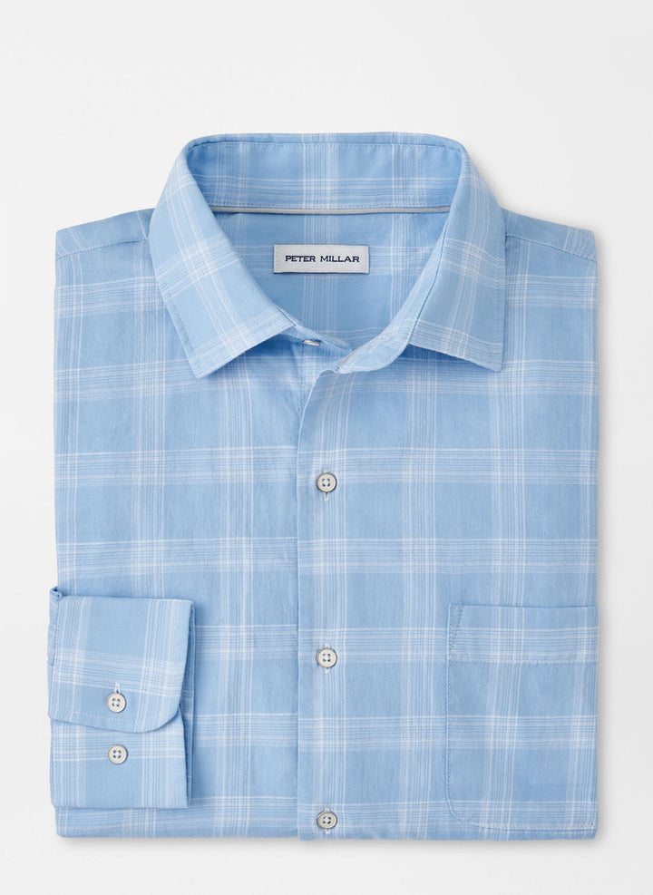 Peter Millar Solana Cotton Sport Shirt: Cottage Blue