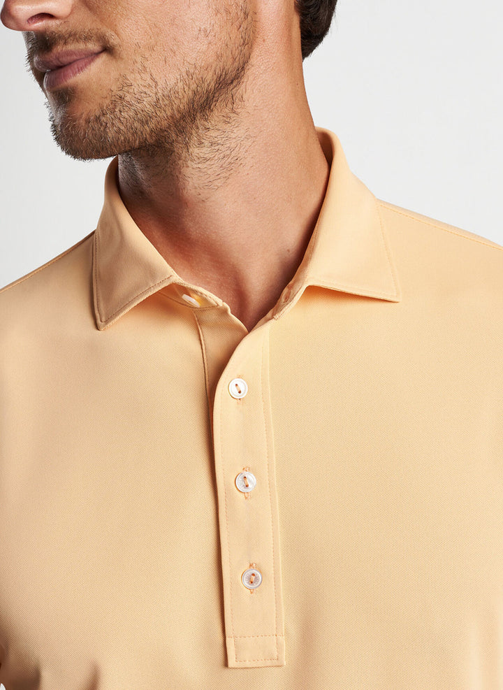 Peter Millar Crown Crafted Soul Performance Mesh Polo: Orange Sorbet