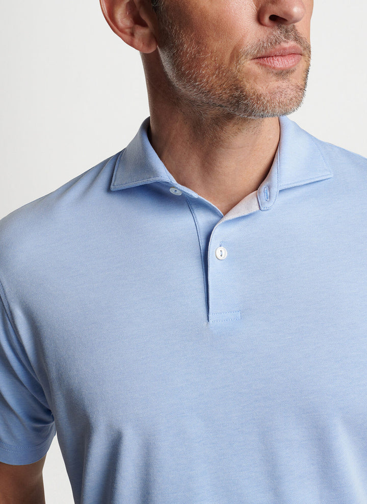 Peter Millar Crown Crafted Albatross Cotton Blend Piqué Polo: Regatta Blue