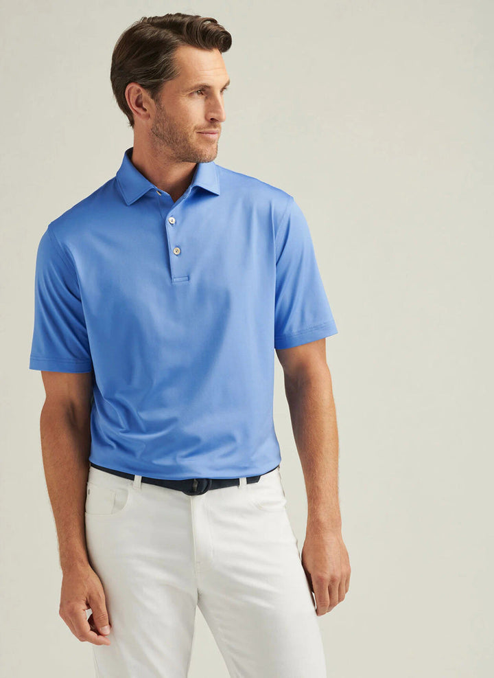 Peter Millar Solid Performance Jersey Polo: Blue Sea