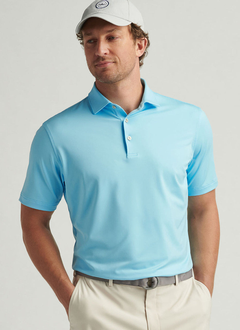 Peter Millar Solid Performance Jersey Polo: Maya Blue