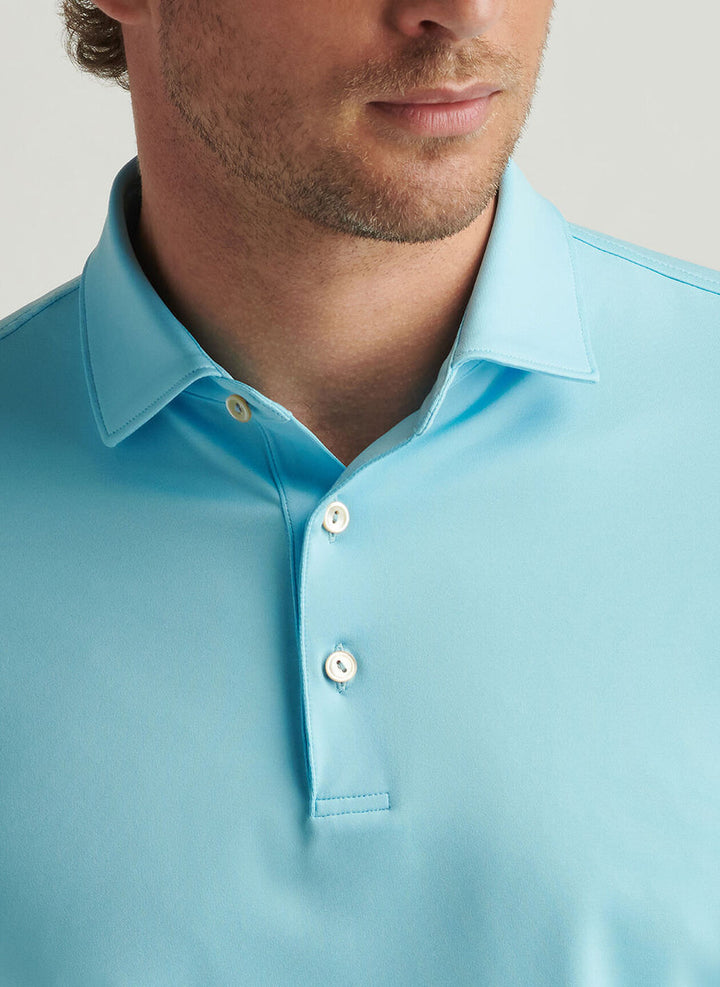 Peter Millar Solid Performance Jersey Polo: Maya Blue