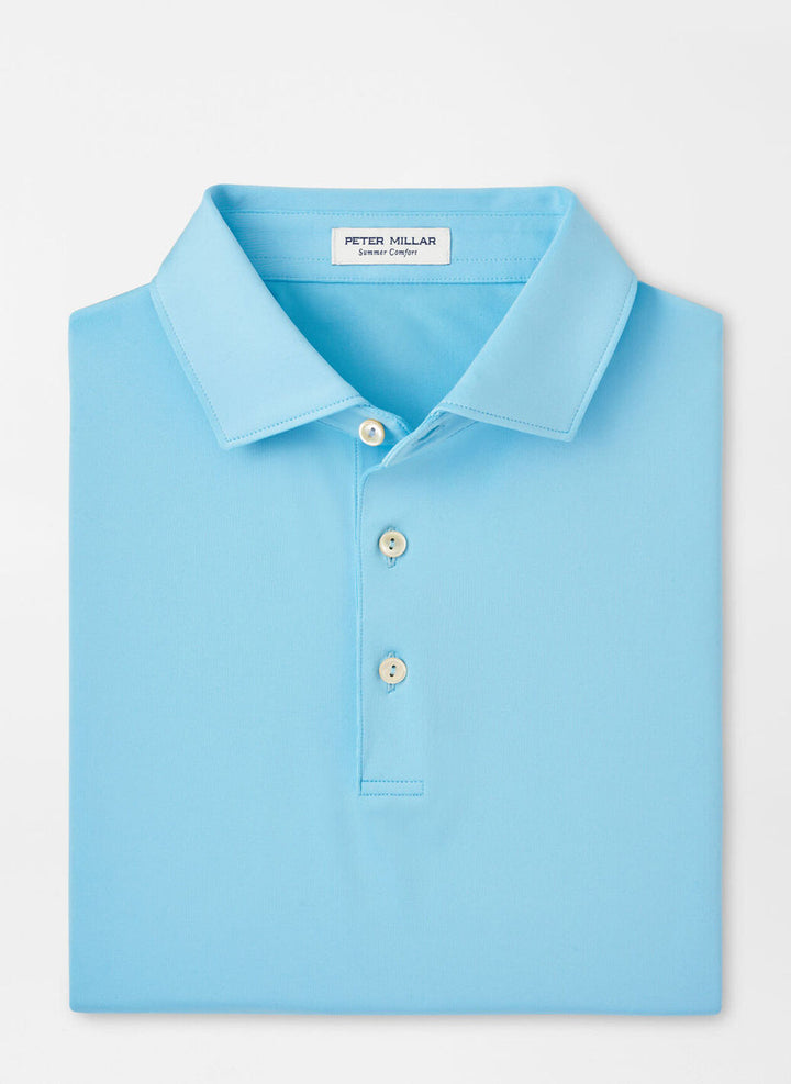 Peter Millar Solid Performance Jersey Polo: Maya Blue