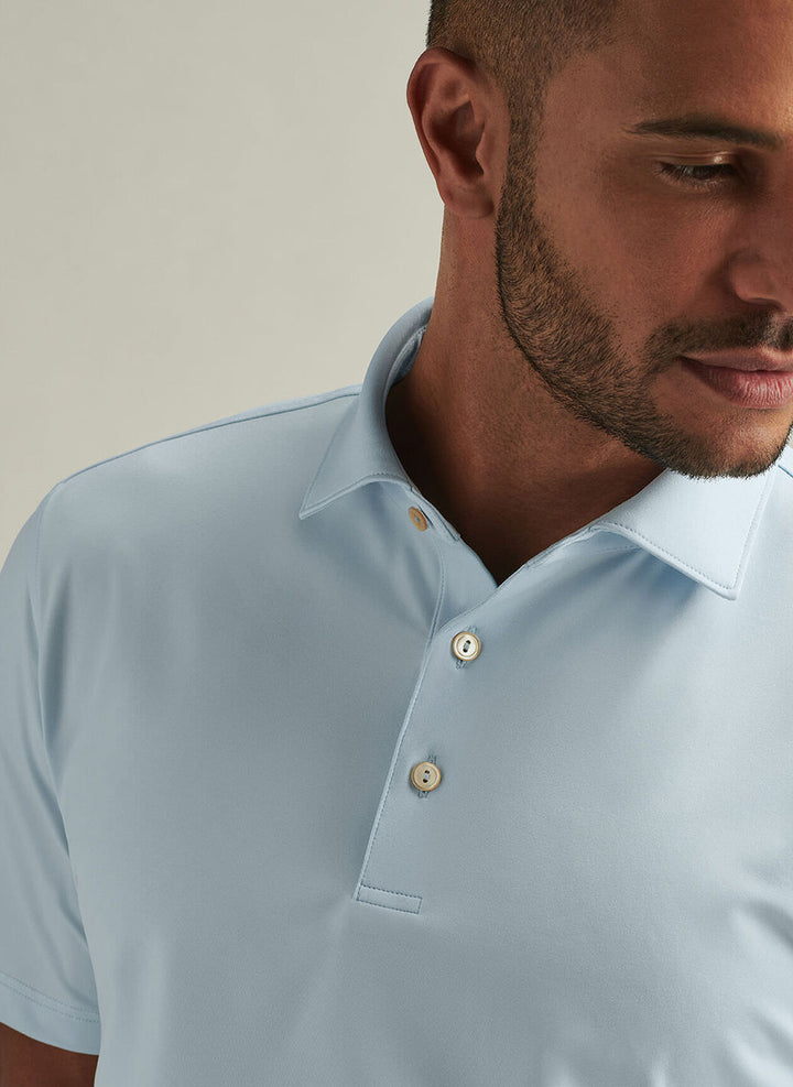 Peter Millar Solid Performance Jersey Polo: Pale Blue