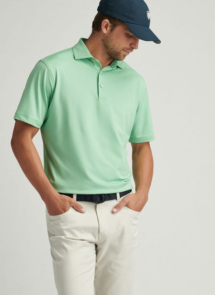 Peter Millar Solid Performance Jersey Polo: Pear Tart