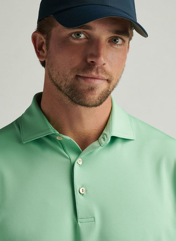 Peter Millar Solid Performance Jersey Polo: Pear Tart