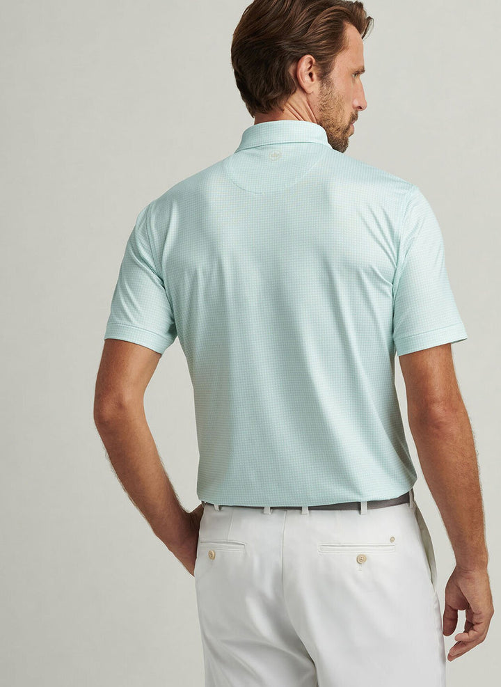 Peter Millar Orbit Performance Jersey Polo: White/Pear Tart