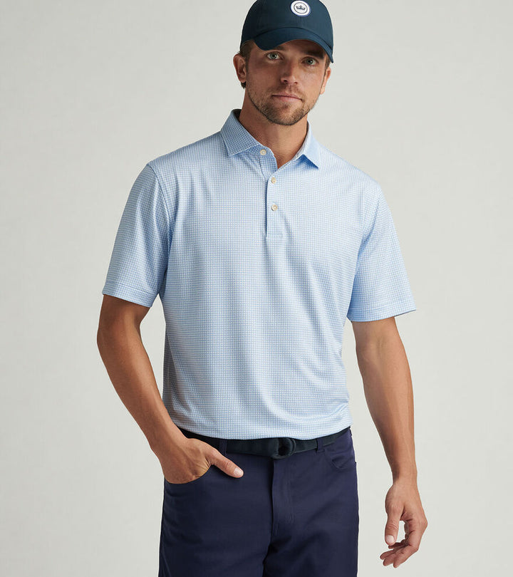 Peter Millar Orbit Performance Jersey Polo: White/Sailor Blue