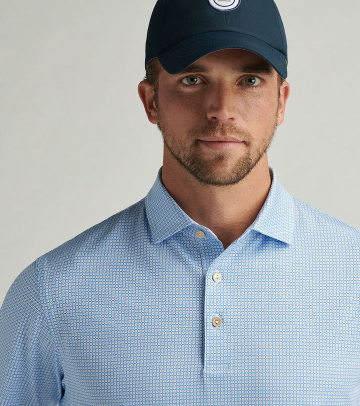 Peter Millar Orbit Performance Jersey Polo: White/Sailor Blue