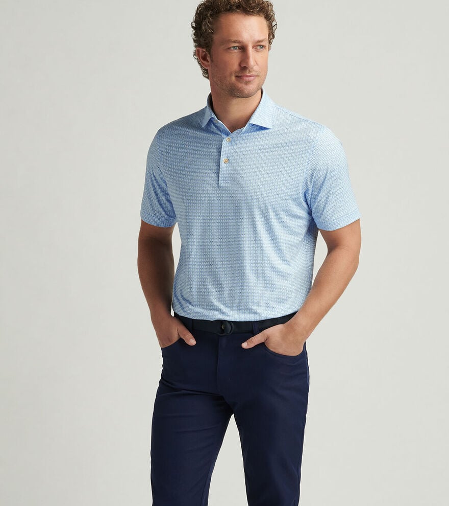 Peter Millar First in Flight Performance Jersey Polo: Pale Blue